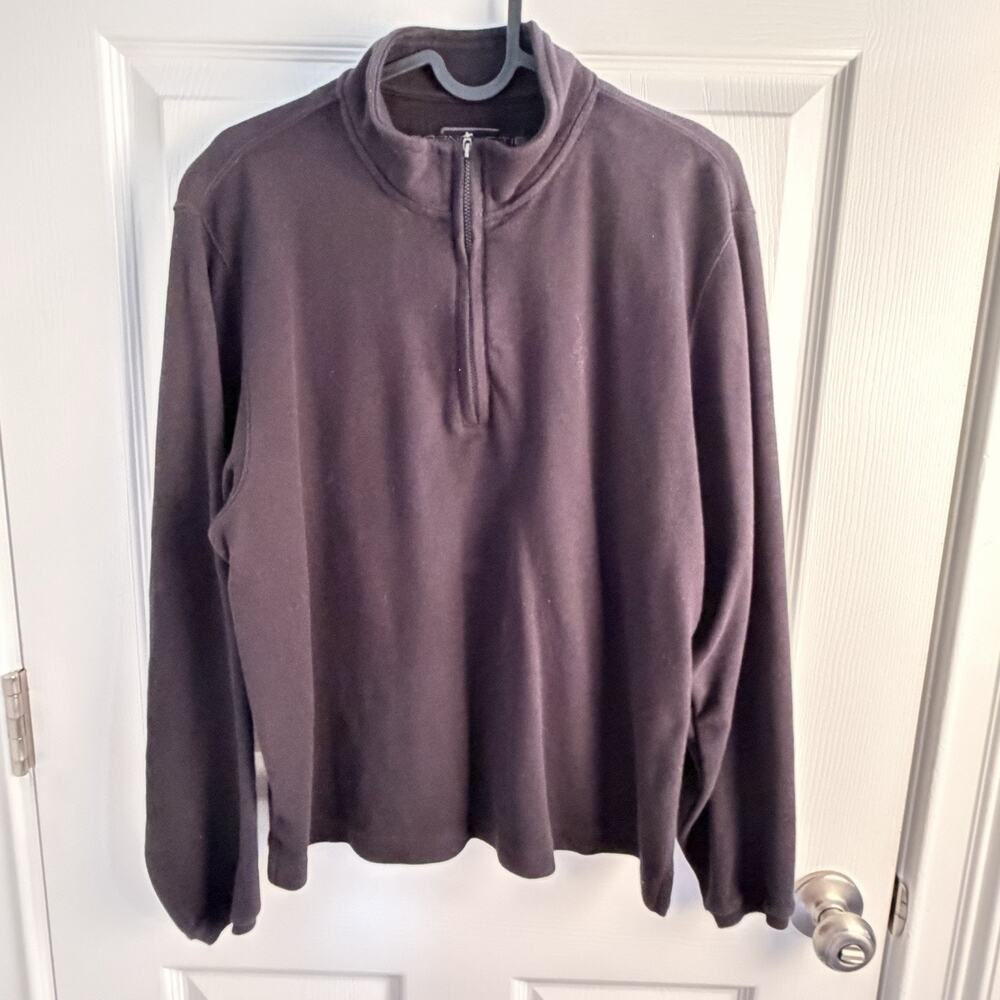 Carnoustie Golf 1/4 Quarter Zip Sweater Mens Medium Black Pullover Heavy Cotton
